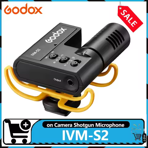 Godox IVM-S2 On Camera Shotgun Microphone 75Hz-150Hz 3-Level Low Cut Multi Functional Compact Mini M