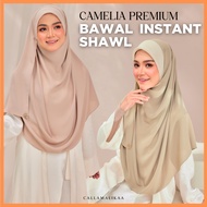 CAMELIA PREMIUM | BAWAL INSTANT SHAWL | TUDUNG LABUH | SIZE XL| AWNING BAWAL COTTON VOILE | CHIFFON