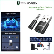 UGREEN Bluetooth5.3 Transmitter With 3.5mm Wireless Microphone aptX Adaptive for PS4/PS5/Switch/PC/E