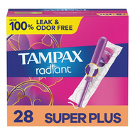 Tampax - Tampax Radiant 衛生棉條，帶防漏編織物，超級吸收性，平行進口