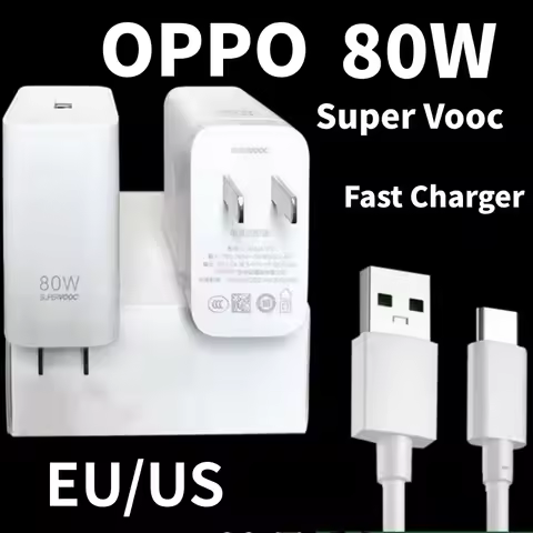 New OPPO Find X8 X6 Pro 80W SuperVOOC EU US Charger Fast Charging Power Adapter USB C Cable For OPPO