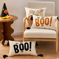 Ready Stock Fast Shipping 2025 New Style Halloween Pillowcase Bat BOO Embroidery Decoration Living R