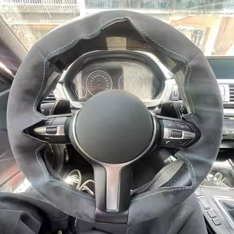 Custom Car Steering Wheel Cover Suede For BMW F87 M2 F80 M3 F82 M4 M5 F12 F13 M6 F85 X5 M F86 F33 X6