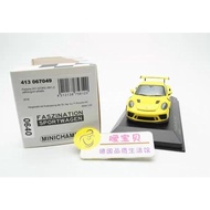 [Orphan] Porsche 911 GT3 RS 991.2 Yellow 1/43 Mini Cut Porsche Model Golden Wheel Mini Cut Produced 