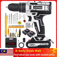 XTITAN Impact Drill 35PCS 188VF Electric Drill Grinder Set Cordless Screwdriver Rechargeable Drill Power Tool Battery