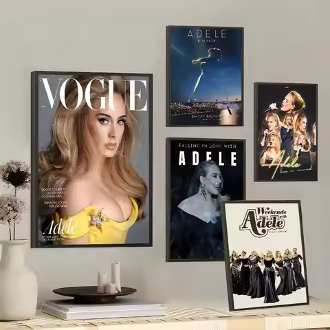 Singer Adele Self-adhesive Art Poster Whitepaper Prints Posters Artwork Aesthetic Art Wall Painting