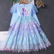 Kids Dresses for Girls Vestidos Frozen Elsa Snow Queen Party Princess Dress with Cloak Pretty Hallow