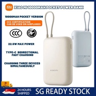SG【STOCK】Xiaomi Power Bank10000mAh 3c (integrated Cable)22.5WType-C Two Way Fast Charging l Air trav