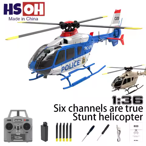 C123 RC Helicopter 6CH EC135 Double Brushless Direct Drive Single Paddle Aileron Free Helicopter mod