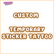 CUSTOM STICKER TATTOO TEMPORARY A4 size tanpa potong, print only WATERPROOF KALIS AIR