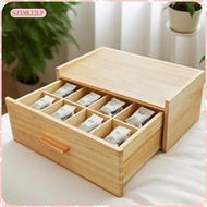 [szxmkj2lp] Wooden Tea Bag Organizer, Tea Station, Dustproof, with Multiple Compartments