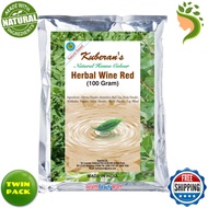 Kuberan's Herbal Wine Red Henna Powder 100g [Twin Pack] 100% Natural
