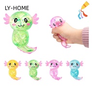 LIAOYING Squishy Stress Glitter, Glitter Sugar Filled Axolotl Squishy Toys,  Cute Shape Soothing Tex