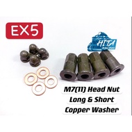 EX5 M7 HEAD NUT LONG AND SHORT COPPER WASHER OEM
