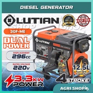 Agrishop LUTIAN Diesel Generator 3GF-ME Recoil/Electric 3300W 296cc 220V 4-Stroke Heavy Duty