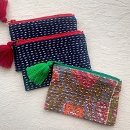 【Amoha】印度木刻印手工縫線收納包