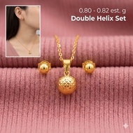 Double Helix Set Necklace and Stud Earrings