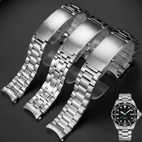Watch Accessories Stainless Steel Strap for Omega 007 Seamaster Planet Ocean 300m Sports watchband M