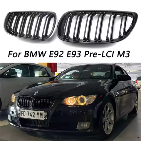 Double Line Grills Front Bumper Racing Grill M Color for BMW E92 E93 2 doors Pre-LCI M3 2006-2009 Hi
