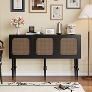 French-style entryway cabinet, corridor cabinet, hallway cabinet, storage cabinet, rattan sideboard,