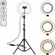 26cm LED Ring Light with 2.1M Tripod Stand Youtuber FB Live Mobile Phone Shooting Lightning Tiktok L