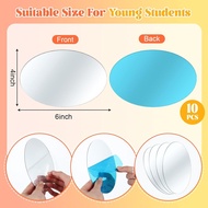 Dandat 10 Pcs Small Mirror for Kids 4 x 6 Inch Oval Shatter Proof Plastic Mirror Toddler Mirror Plas