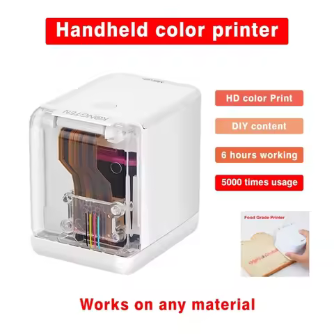 Kongten Mbrush Wireless Handheld Inkjet Printer - Mini Portable DIY Pattern Printer for Cake/Macaron