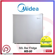 Midea Mini Bar Fridge ( MS50 / MS-50) | 50L Sliver (Stainless Steel) Home Office Refrigerator