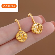 916 original gold Hetian jade flower earrings for women gift