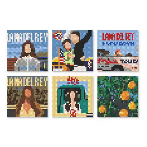L-Lana Del Rey Born To Die Honeymoon Classic Album Cover Poster Building Blocks Mosaic Pixel Art Bri