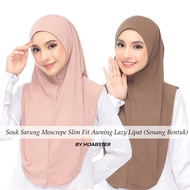 Souk Sarung Moscrepe Slim Fit Awning Lazy Lipat (Senang Bentuk) Kain Moscrepe Premium Size S-M-L