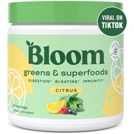 Bloom Nutrition Green Superfood | Super Greens Powder Juice &amp; Smoothie Mix | Complete Whole Foods (Organic Spirulina, Chlorella, Wheat Grass), Probiotics, Digestive Enzymes
