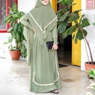 Priskila Cell CARLA SYARI BAHAN CERUTY BABYDOLL MIX RENDA LD 110 CM PB 140 CM ( BUSUI FRIENDLY ) Gam