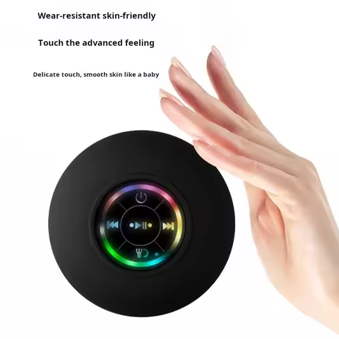 Portable Bluetooth Wireless Mini Speaker Waterproof Bluetooth Speaker LED Light with Suctio Bathroom