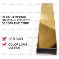 8K Gold Mirror stainless steel decorative strip 10 feet, background wall, metal ceiling, embedded U Channel /C Channel