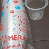 Gelas/Cup Plastik 10, 12, 14, 16 Oz Tanpa Tutup Merk Merak Terpercaya