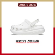 ใหม่และแท้ Crocs Classic Crush " White " รองเท้าแตะ 207521 - 100 รับประกัน 1 ปี