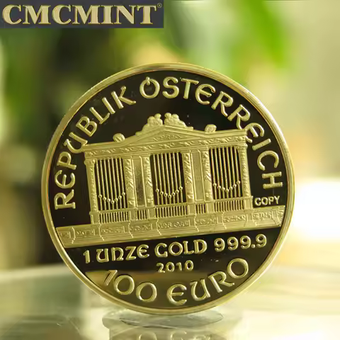 Coin Collection Euro Vienna Philharmonic Orchestra 1 Oz .100 Mills Gold Plated Souvenirs Basso-relie