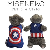 Cute Cat Clothes, Cheap, Captain America Motif, Male and Female, Small Animal Accessories