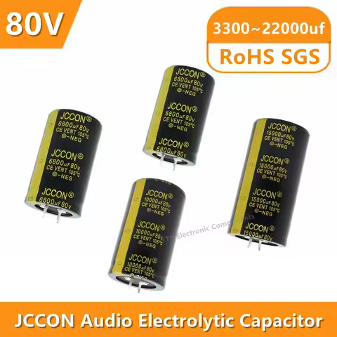 1PCS JCCON 80V 3300uf 4700uf 6800uf 8200uf 10000uf 15000uf 22000uf 25x40 25x50 30x50 35x60 35x70mm A