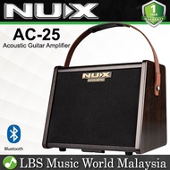 NUX AC-25 Stageman 25 Watt Portable Battery Powered Acoustic Guitar Speaker Amplifier with Bluetooth