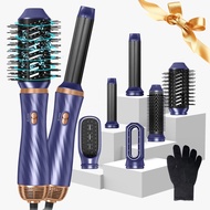 6 in One Blow Dryer Brush 60000RPM, Upgraded Hot Air Brush, Curling Wand Curling Iron Brush Blow Dry