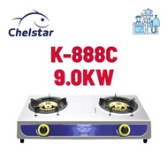 CHELSTAR DOUBLE GAS STOVE STAINLESS STEEL BODY 9.0KW K-888C
