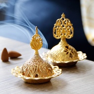 Metal Incense Burner Indoor Sandalwood Burner Hollow Charcoal Incense Vintage Aromatherapy Furnace