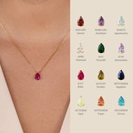 Water Drop Zircon December Birthstone Birthstone Titanium Steel Women's Necklace Exquisite Niche Jew
