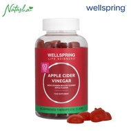 Natasha Wellspring Apple Cider Vinegar, 60pcs Gummies, with Vitamin B9 & B12, Apple Flavor Food Supp