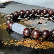 玉檀 | 小葉紫檀白冰翡翠手串 白月光