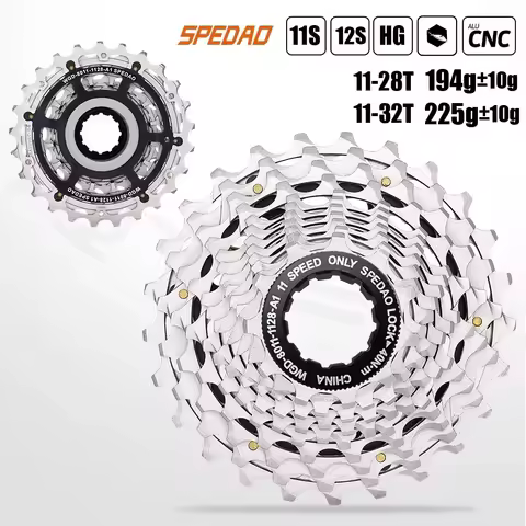 SPEDAO 11-12S Road Cassette 11-28/32T CNC K7 HG Freewheel 11V/12V Compatible Bicycle Drivetrain Comp
