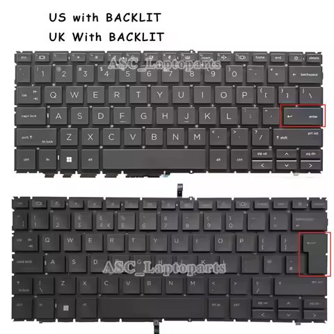 New UK / US QWERTY Keyboard for HP Elitebook 840 G9/G10, 845 G9, 830 G9/ G10, 835 G9 Black, no Frame