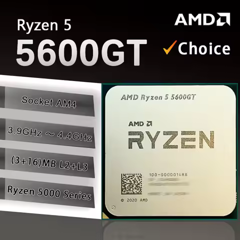 New AMD Ryzen 5 5600GT R5 5600GT 3.6GHz Six-Core Twelve-Thread 65W CPU L3=16M 100-000001488 Socket A